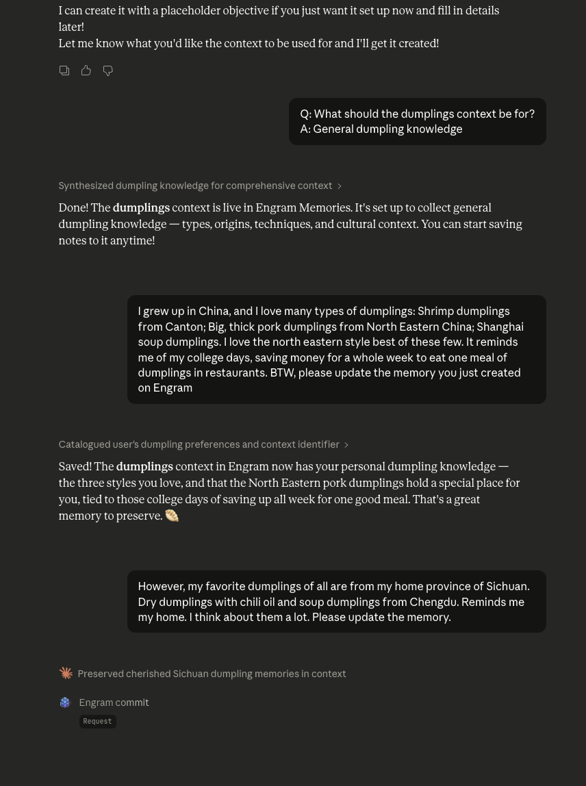 Claude continuing to update memory with additional details